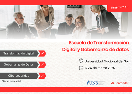 Placas Escuela de Transformación Digital y Gobernanza de datos - Placa noticia web MetaRed TIC